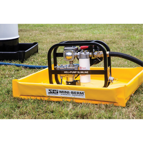 Yellow PVC Mini-Berm, 10 US gal. Capacity, 2' W x 2' L x 4" H Trail Hammer and Bolt