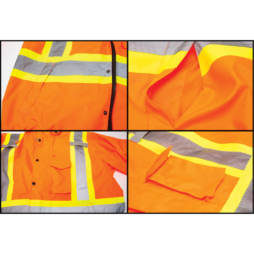 Parka d'hiver imperm&eacute;able 7-en-1, Orange haute visibilit&eacute;, Grand Trail Hammer and Bolt