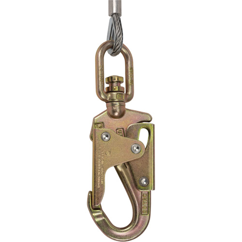 SRL-73302-20LE Self-Retracting Lifeline, 20', Galvanized Steel, Swivel Trail Hammer and Bolt