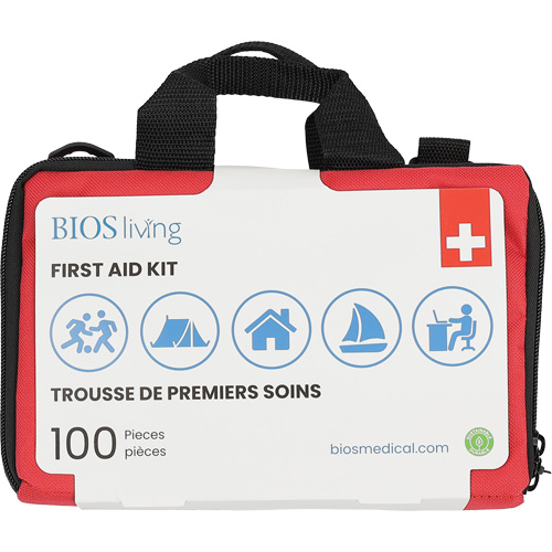 100-Piece Home & Travel First Aid Kit, Nylon Bag Trail Hammer and Bolt