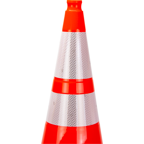 Premium Traffic Cone, 28", Orange, 4" & 6" Reflective Collar(s) Trail Hammer and Bolt