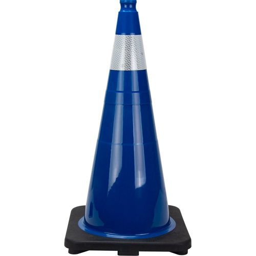 Premium Traffic Cone, 28", Blue, 4" Reflective Collar(s) Trail Hammer and Bolt