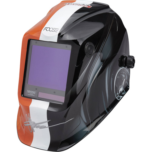 Masque de soudage VIKING 3350 Foose Monarch, 3,74" lo x 3,34" la Champ de vision, Teinte 5 - 13 Trail Hammer and Bolt