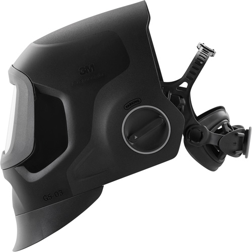 Speedglas G5-03 Pro Black Fixed Front Welding Helmet, 2.8" L x 4.3" W View Area, 2.5/5/8-13 Shade Range, Black Trail Hammer and Bolt
