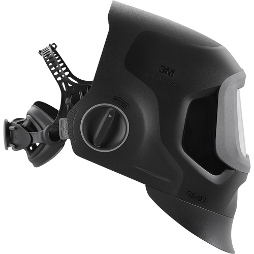 Speedglas G5-03 Pro Black Fixed Front Welding Helmet, 2.8" L x 4.3" W View Area, 8-14/3/5 Shade Range, Black Trail Hammer and Bolt
