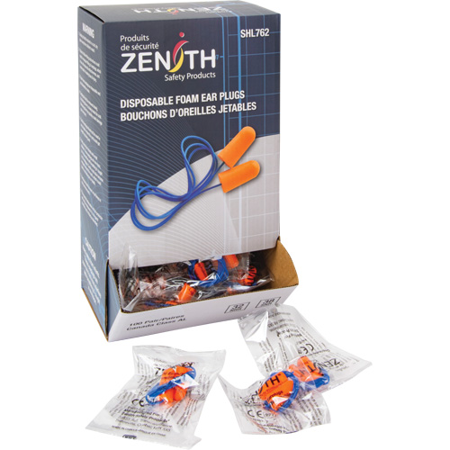 Bouchons d'oreilles en mousse, Paire - Sac en poly, Avec cordon Trail Hammer and Bolt