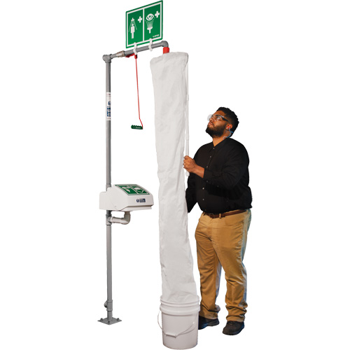 Safety Shower Test Kit with Bucket & Shower Sock Trail Hammer and Bolt