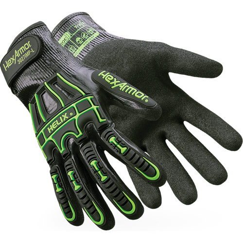 Gants Helix 3027IMP, Taille 6/T-petit, Calibre 21, Rev&ecirc;tement Nitrile, Enveloppe en PEHP, ASTM ANSI niveau A7 Trail Hammer and Bolt