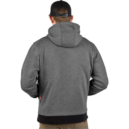 M12 Heated Hoodie with Battery, Men's, X-Large, Grey, Poly-Cotton Trail Hammer and Bolt