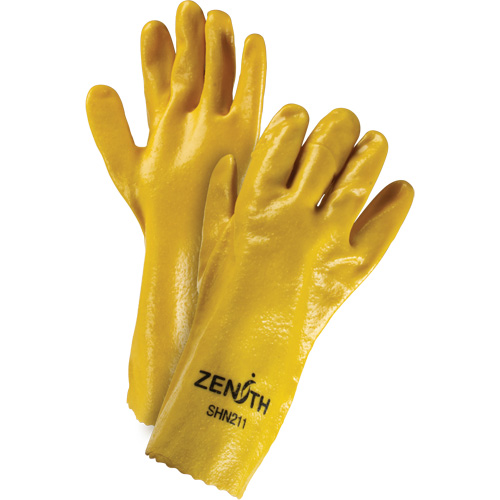 Gants &agrave; fini rugueux et r&eacute;sistants aux produits chimiques, Taille 9, 14" lo, PVC, Doublure en Interlock, 47-mil Trail Hammer and Bolt
