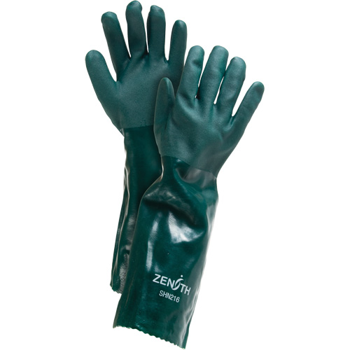 Gants verts &agrave; double enduit, 18" lo, PVC, Doublure en Jersey de coton, 70 mils Trail Hammer and Bolt