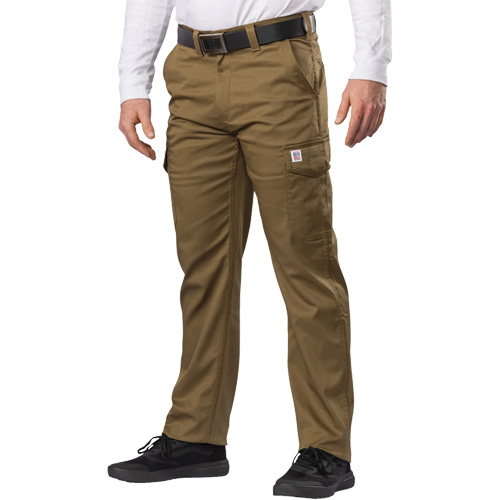 Pantalon cargo Big Flex, Poly-coton/Spandex, Vert olive militaire, Taille 46, Entrejambe 30 Trail Hammer and Bolt