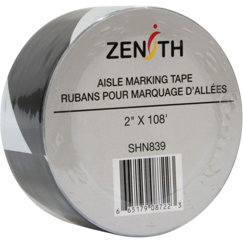 Ruban pour marquage d'all&eacute;es, 2" x 108', PVC, Noir et blanc Trail Hammer and Bolt
