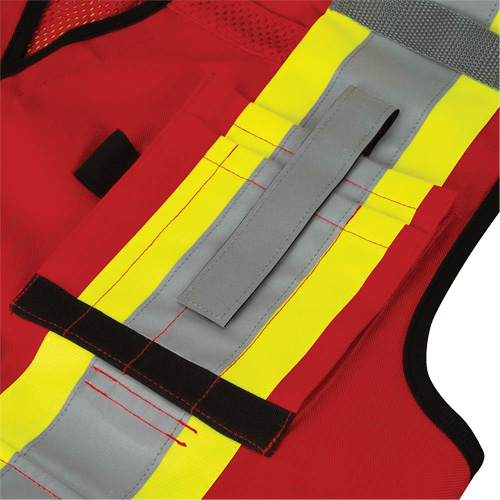 6678 High-Visibility Antimicrobial Mesh-Back Surveyor Vest, Red, Small, Polyester Trail Hammer and Bolt