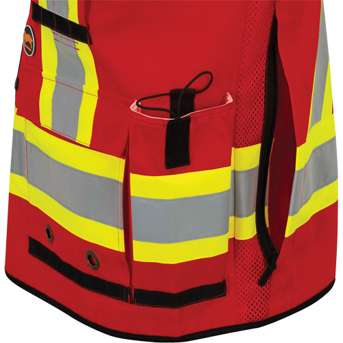 6678 High-Visibility Antimicrobial Mesh-Back Surveyor Vest, Red, Small, Polyester Trail Hammer and Bolt