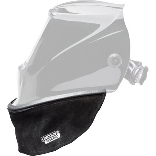 Split Leather Helmet Bib with Press Fit Seal, Black Trail Hammer and Bolt