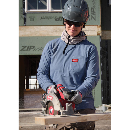 GRIDIRON Long Sleeve Pocket T-Shirt, Women's, X-Small, Grey Trail Hammer and Bolt