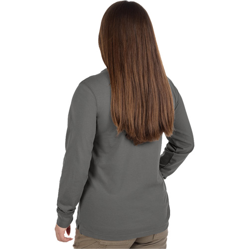 GRIDIRON Long Sleeve Pocket T-Shirt, Women's, X-Small, Grey Trail Hammer and Bolt