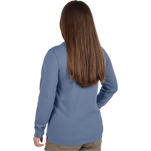 GRIDIRON Long Sleeve Pocket T-Shirt, Women's, X-Small, Blue Trail Hammer and Bolt
