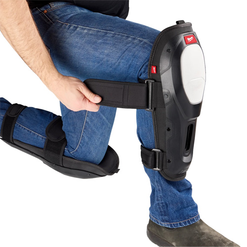 Dynamic Flooring Knee Pad, Hook and Loop Style, Plastic Caps, Foam Pads Trail Hammer and Bolt