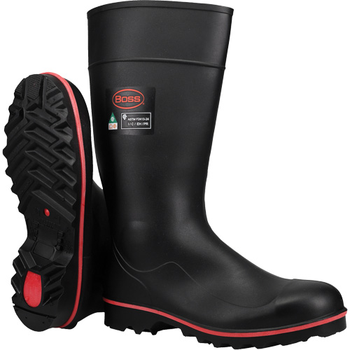 Bottes de s&eacute;curit&eacute; Boss Footwear avec r&eacute;sistance int&eacute;grale aux d&eacute;charges &eacute;lectriques, M&eacute;lange de polym&egrave;res/PVC, Embout Acier, Pointure 4 Trail Hammer and Bolt