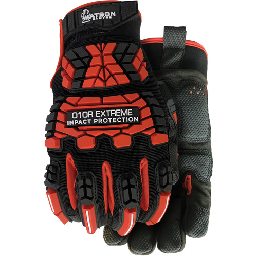 Gants r&eacute;sistants aux chocs rouges Extreme 010R, T-petit, Paume en Microfibre, Poignet Boucle et crochet Trail Hammer and Bolt