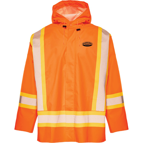 R804 Hurricane Rain Jacket, Small, High Visibility Orange Trail Hammer and Bolt