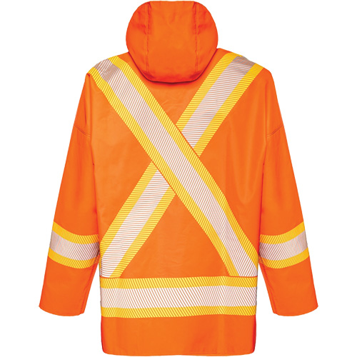 R804 Hurricane Rain Jacket, Small, High Visibility Orange Trail Hammer and Bolt