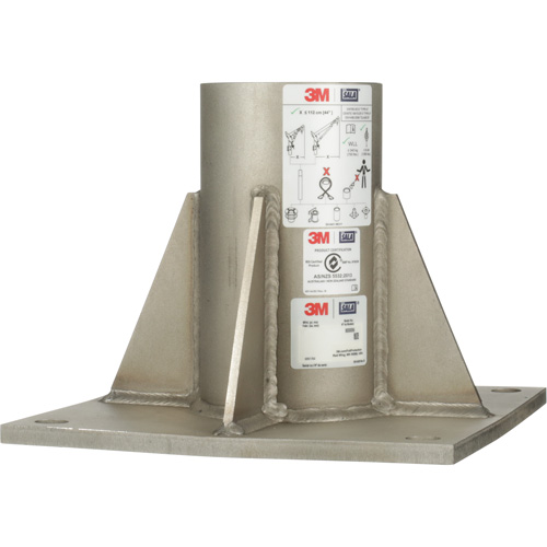 DBI-SALA&reg; Confined Space Floor Mount High Capacity Davit Mast Base, Stainless Steel Trail Hammer and Bolt