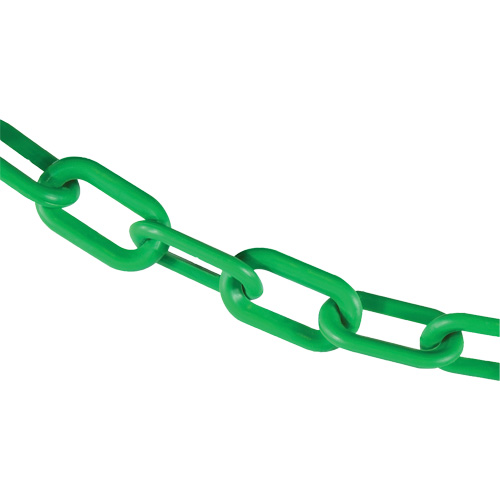 Chaîne de barri&egrave;re en plastique, Vert, Maillon de 2", 100' de long Trail Hammer and Bolt