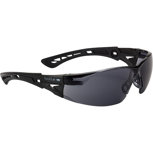 Rush+ Small BSSI Safety Glasses, Grey/Smoke Lens, Anti-Fog/Anti-Scratch, ANSI Z87+ Trail Hammer and Bolt