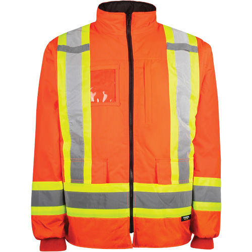 High-Visibility 7-in-1 Jacket, Polyester, High Visibility Orange, 5X-Large Trail Hammer and Bolt