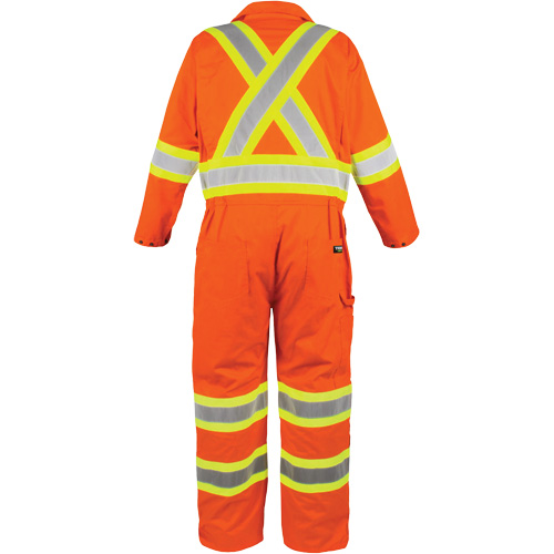 High-Visibility Unlined Coveralls, Large, High Visibility Orange Trail Hammer and Bolt