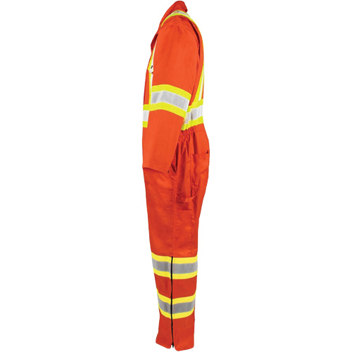 High-Visibility Unlined Coveralls, Large, High Visibility Orange Trail Hammer and Bolt