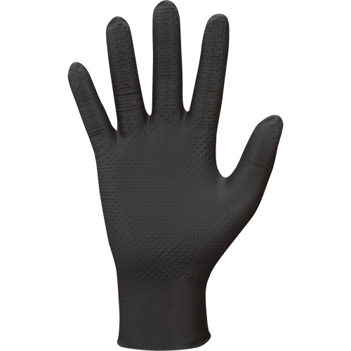 Gants jetables 709B PyraGrip, 9/Grand, Nitrile, 8 mils, Sans poudre, Noir Trail Hammer and Bolt