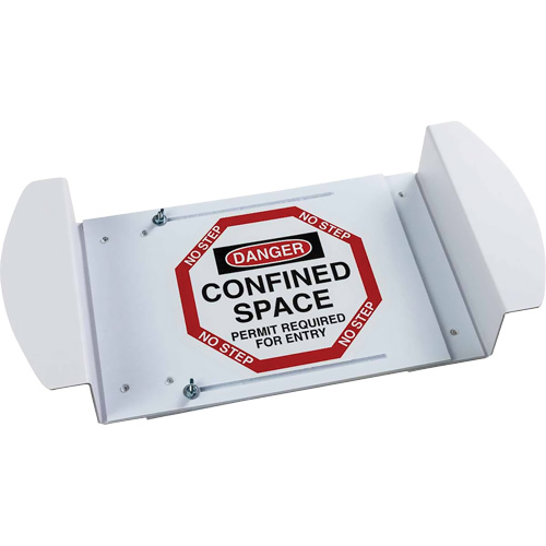 "Danger Confined Space Permit Required For Entry" Manhole Sign, 21" x 30", Polystyrene, English Trail Hammer and Bolt