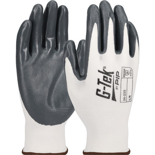 Gants en tricot sans couture G-Tek &eacute;conomiques, T-Grand, R&ecirc;vetement Nitrile, Calibre 13, Enveloppe en Nylon Trail Hammer and Bolt