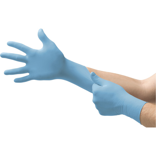 MICROFLEX 92-134 Versatility Disposable Gloves, 5.5/6/X-Small, Nitrile, 2.76-mil/3.94-mil, Powder-Free, Blue, Class 2 Trail Hammer and Bolt