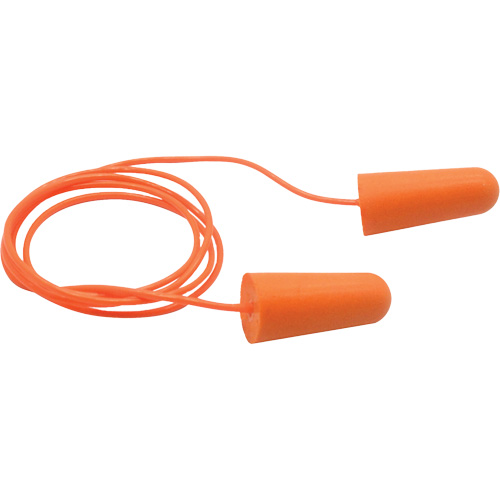 SEALTEC33 Orange Tapered PU Foam Disposable Earplugs, Corded, Bulk - Box, 33 dB NRR, One-Size Trail Hammer and Bolt