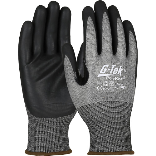 Gants r&eacute;sistant &agrave; la coupe G-Tek avec capacit&eacute; pour &eacute;cran tactile, Taille 2T-Grand, Calibre 18, Rev&ecirc;tement Mousse de nitrile, Enveloppe en PolyKor, ASTM ANSI niveau A4/EN 388 niveau D Trail Hammer and Bolt
