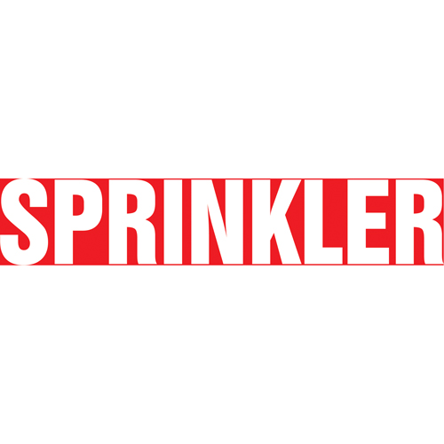 Marqueur de tuyau "Sprinkler", Autocollant, 1-1/2" h x 8" la, Blanc/rouge Trail Hammer and Bolt