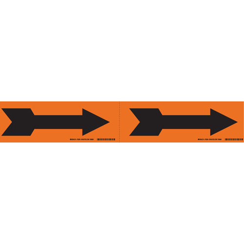 Marqueurs de tuyau avec fl&egrave;ches, Autocollant, 2-1/4" h x 7" la, Noir/orange Trail Hammer and Bolt
