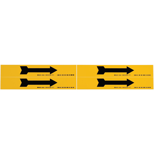 Marqueur de tuyau  Arrow, Autocollant, 1-1/8" h x 7" la, Noir sur jaune Trail Hammer and Bolt