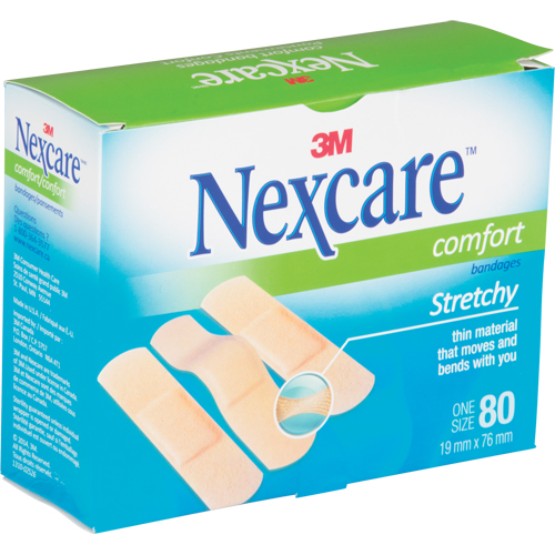 Bandages confortables Nexcare, Rectangulaire/carr&eacute;e, 3", Tissu, St&eacute;rile Trail Hammer and Bolt