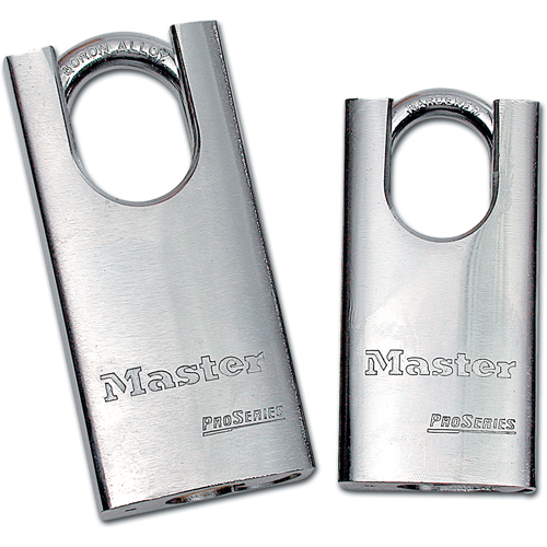 Shrouded Padlock, Keyed Different, Hardened Steel, 1-3/4" Width Trail Hammer and Bolt