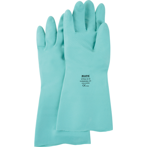 Gants &agrave; prise &agrave; motif en Z StanSolv, Taille 6/T-petit, 13" lo, Nitrile, 15 mils Trail Hammer and Bolt