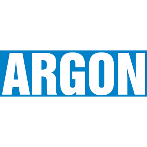 Marqueurs de tuyau "Argon", Autocollant, 2-1/2" h x 12" la, Blanc/bleu Trail Hammer and Bolt