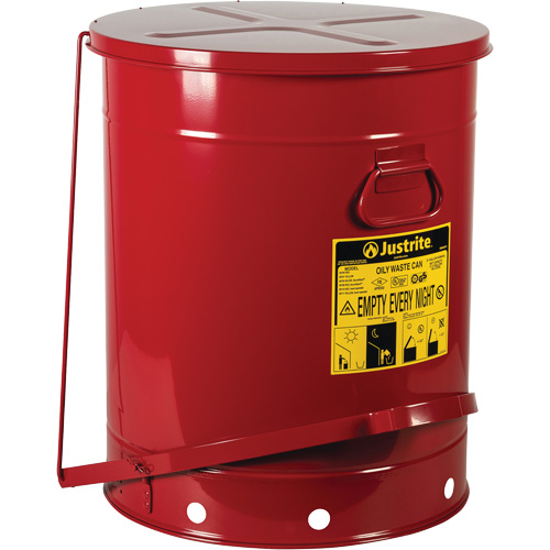 Contenants pour d&eacute;chets huileux, Homologu&eacute; FM/List&eacute; UL, 21 gal. US, Rouge Trail Hammer and Bolt