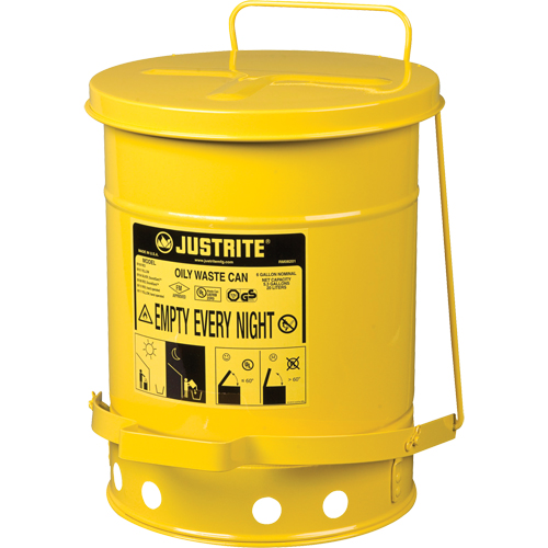 Contenants pour d&eacute;chets huileux, Homologu&eacute; FM/List&eacute; UL, 6 gal. US, Jaune Trail Hammer and Bolt