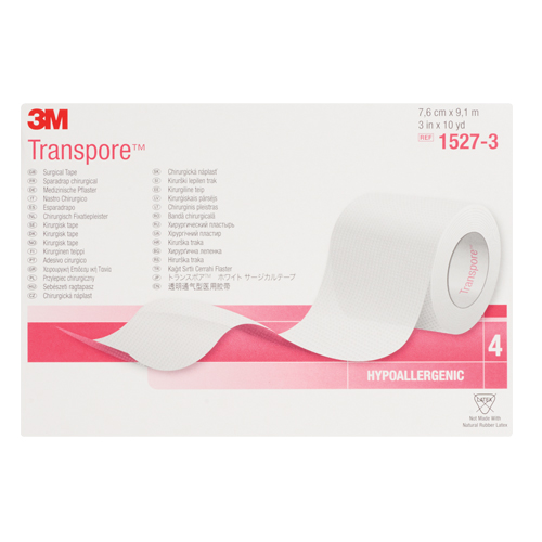 Ruban chirurgical Transpore de 3M, Classe 1, 30' lo x 3" la Trail Hammer and Bolt